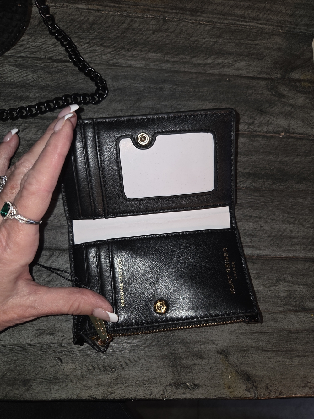 Kurt Geiger Black Textured Crossbody Bag with Matching Wallet - Picture 7 of 14